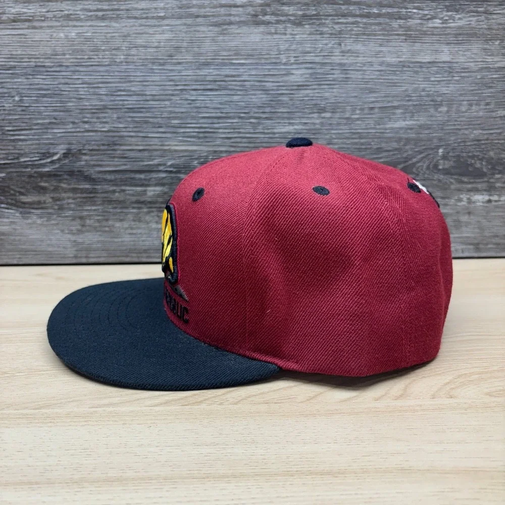 California Republic Hat Cap Snap Back Maroon Black Bear Flag West Coast Souvenir